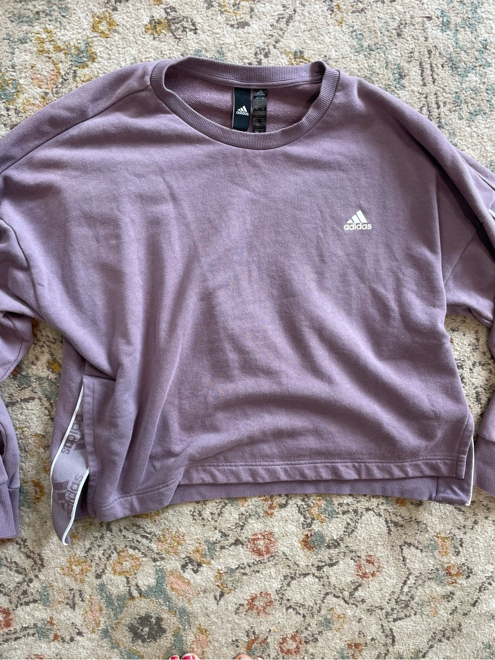 adidas Lavender Crewneck Pullover Sweatshirt